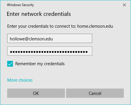 example login credentials for neon.cs.clemson.edu